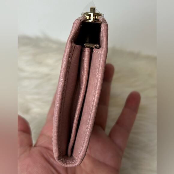 Furla Pink leather classic zippered wallet New with tag - Picture 7 of 11